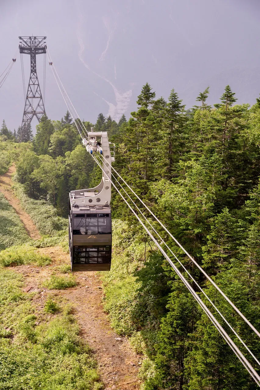 ロープウェイが新設されたようでとても綺麗です。
