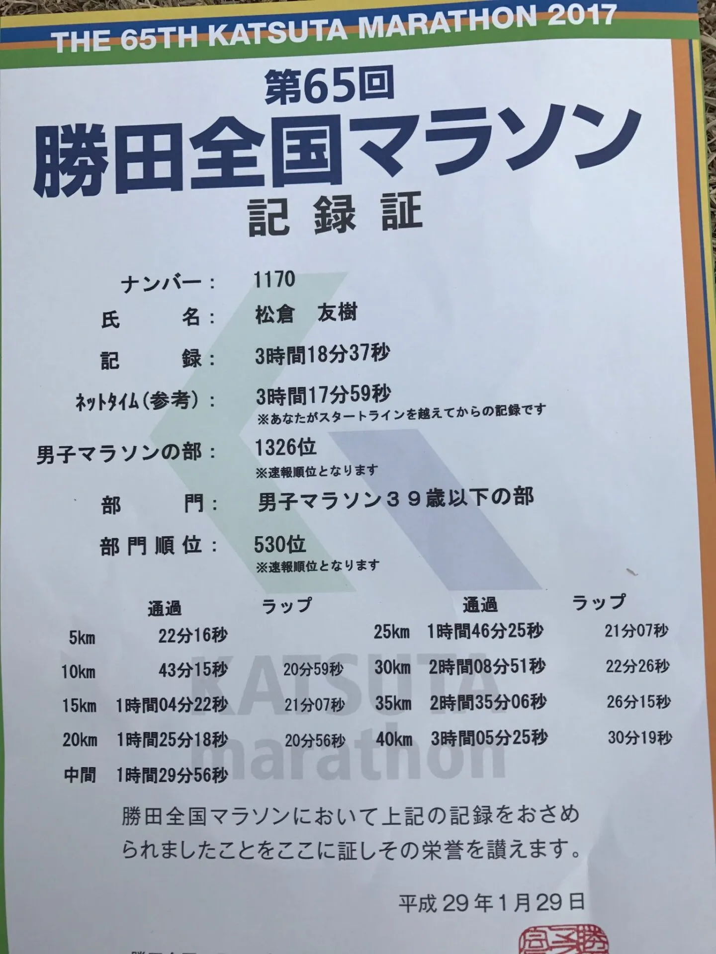 勝田マラソン 3時間17分・・・ - 画像8