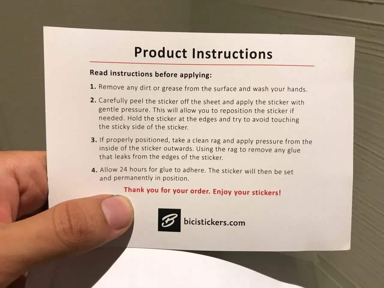 貼り方の説明書