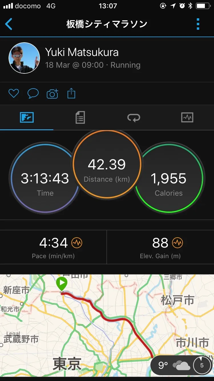 板橋Cityマラソン完走 (3時間13分）