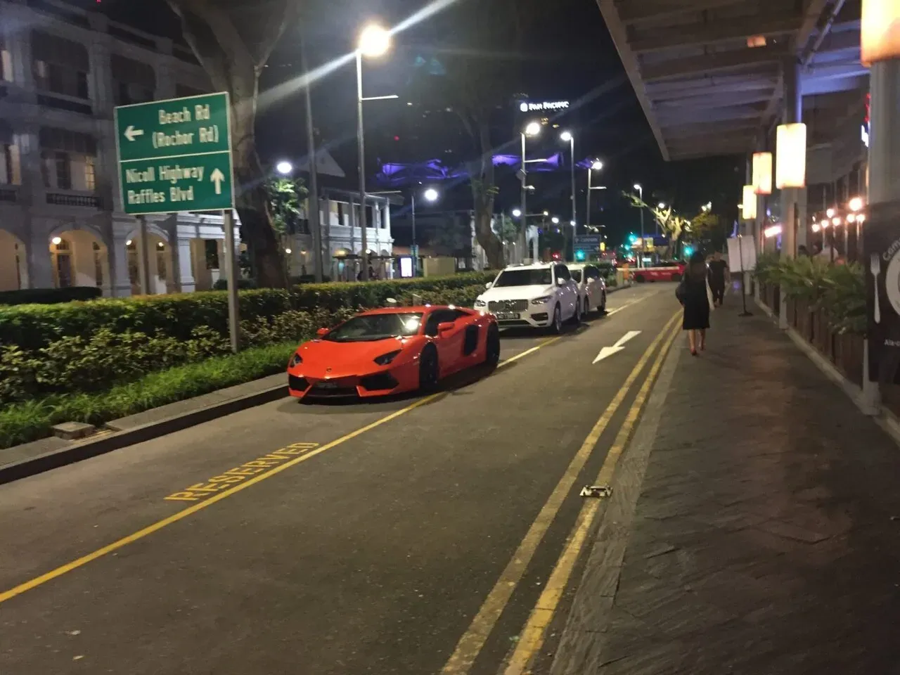 マリーナベイ・サンズ周辺の夜景