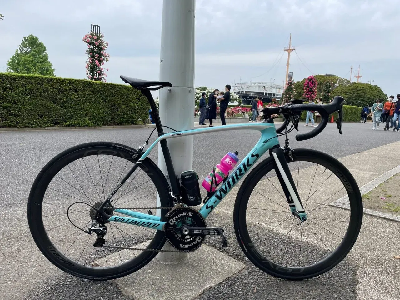 2週間後の横浜トライアスロンの下見。世界的にも貴重らしい氷川丸。