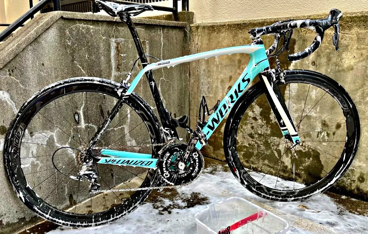 カー用品シャンプーでロードバイクを洗車したらイマイチだった