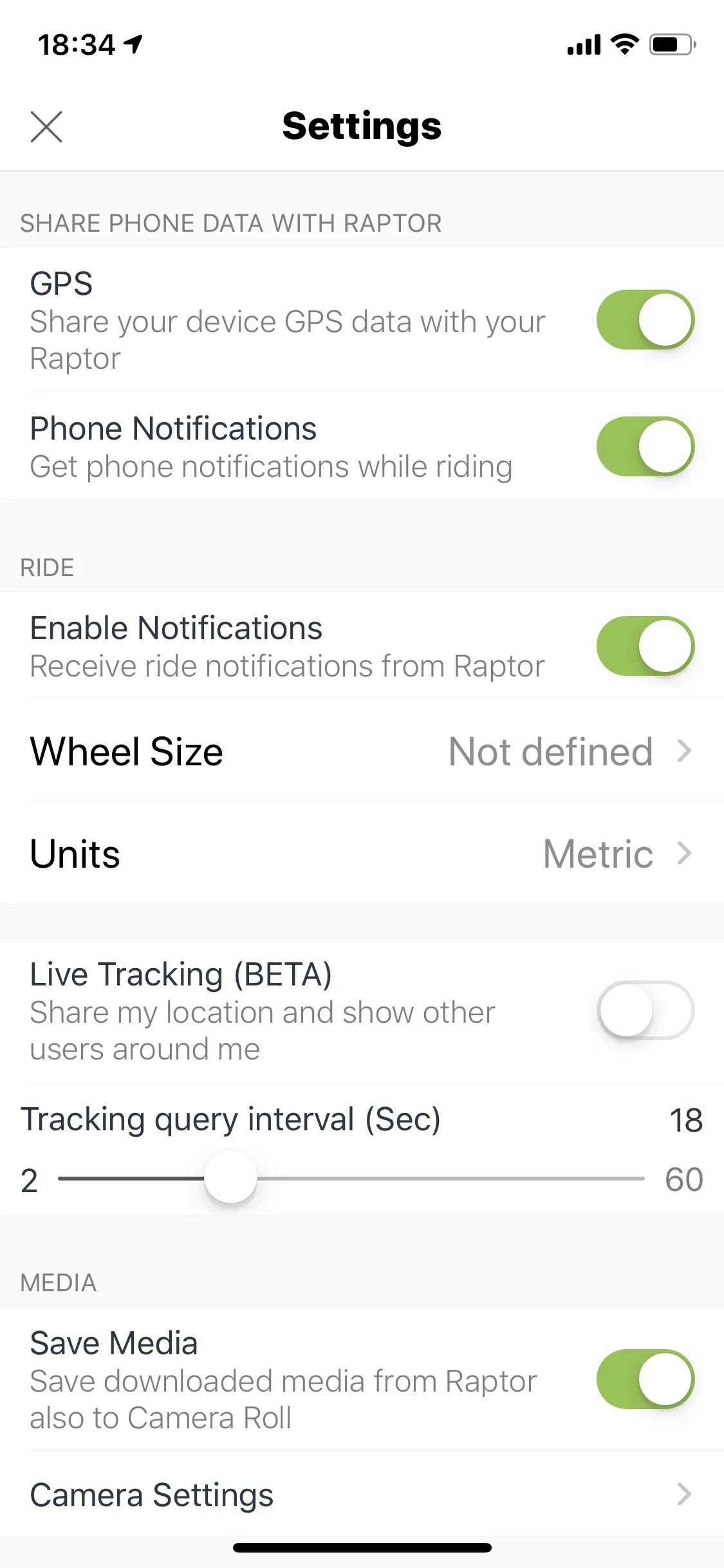 設定画面トップ