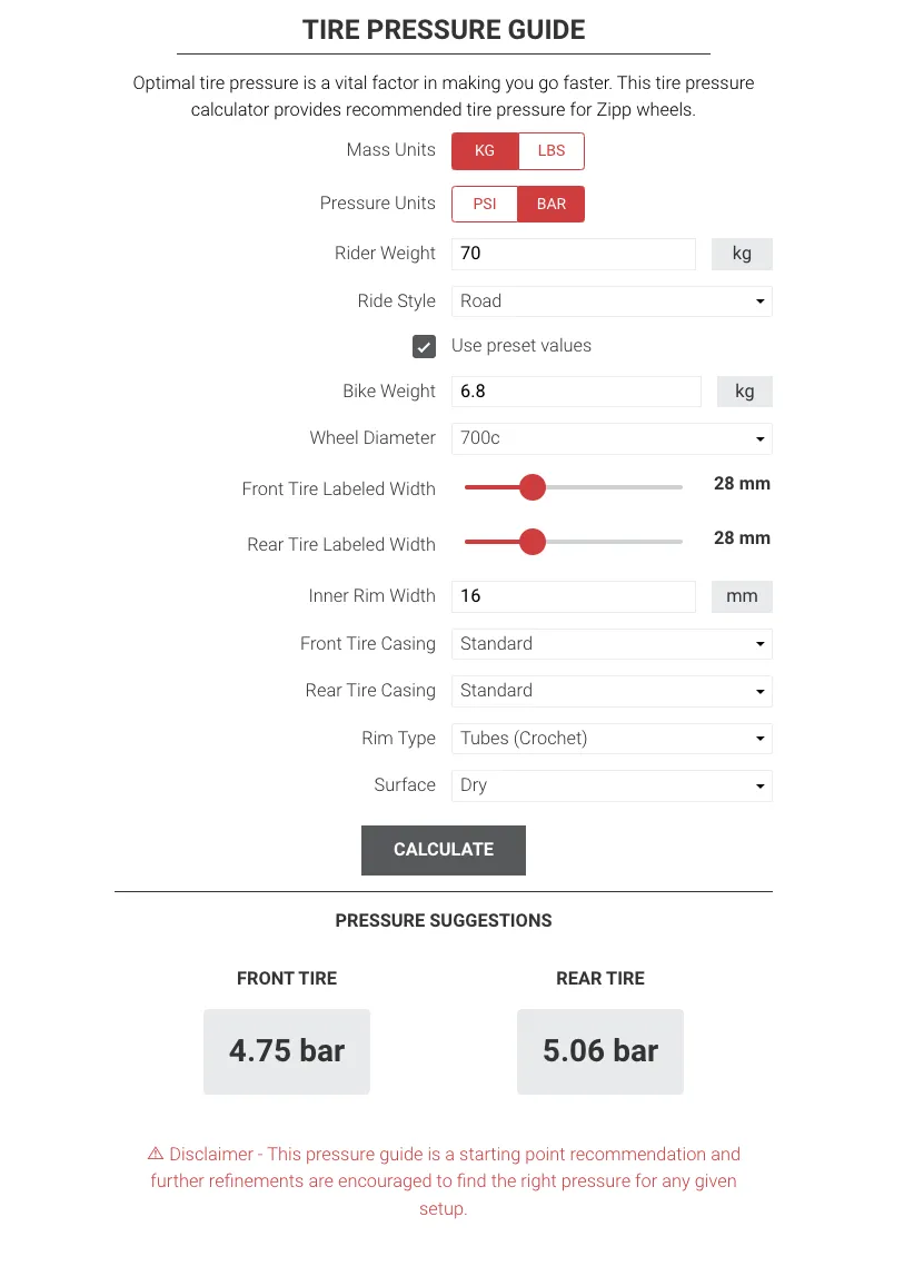 ロードバイクに最適な空気圧を計算する - 画像5