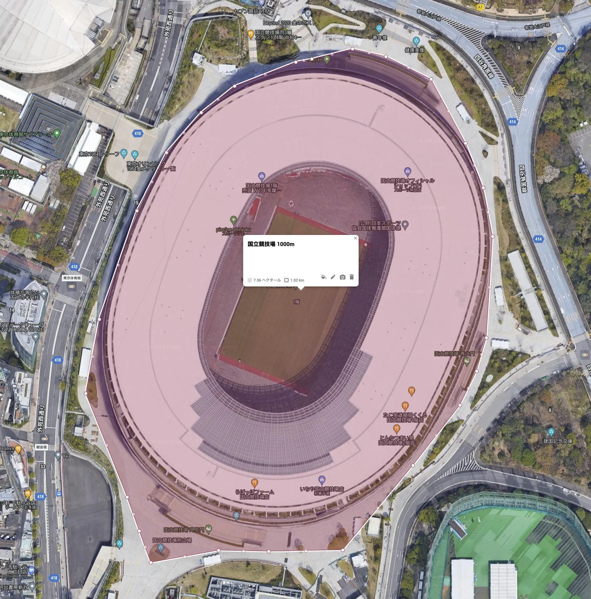 国立競技場の外周でランニング用に約1000mを計測するコースを紹介 - 画像7