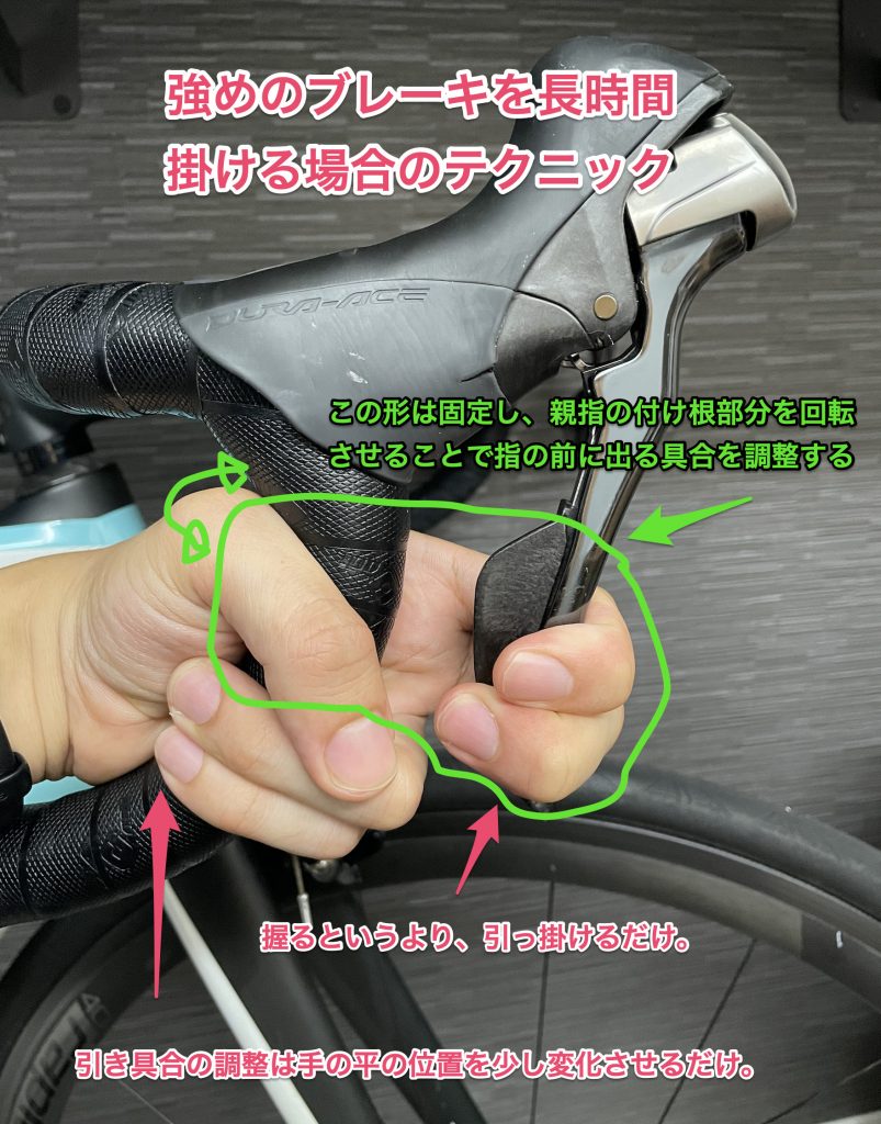 坂道での下ハンの持ち方